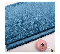 NAKAN Tessuto in Velluto con Motivo Floreale al Metro Tessuto Decorativo Floreale Largo 145cm per Mobili Tappezzeria, Artigianato Fai da Te, Tende, Decorazioni per La Casa(Color:Blu)