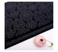 NAKAN Tessuto in Velluto con Motivo Floreale al Metro Tessuto Decorativo Floreale Largo 145cm per Mobili Tappezzeria, Artigianato Fai da Te, Tende, Decorazioni per La Casa(Color:Nero)