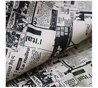 NAKAN Tessuto Policotone Stampa di Giornali retrò 80% Tessuto di Cotone 150cm di Larghezza Materiale Tessuto Artigianale per Il Cucito Fai da Te Creativo, Borse, Scrapbooking(Size:1m)