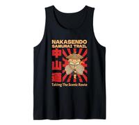 Nakasendo Samurai Trail Giappone Kawaii Neko Edo Periodo Escursionista Canotta
