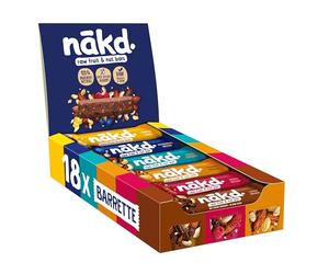 Nākd. Confezione Mista | Barrette Raw con Frutta e Frutta Secca | 18 x 35g