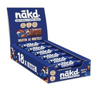 Nākd. Muffin ai Mirtilli | Barrette Raw con Frutta e Frutta Secca | 18x35g | Vegan | Senza Glutine | Ingredienti 100% Naturali | Senza Zuccheri Aggiunti | 630g