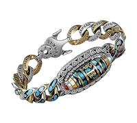 NAKEAH Bracciale con Perline Mantra a Sei Caratteri, Bracciale con Perline Dzi in Stile Tibetano, Bracciale con Perline Dzi a Nove Occhi con Mantra a Sei Caratteri (A,18cm)
