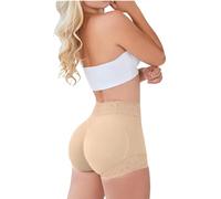 NAKEAH Calzoncillos Fajas Curvy da donna,Pantaloncini Faja per il sollevamento del sedere con controllo della pancia,Pantaloncini Fajas Curvy da donna (Small,Apricot)