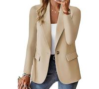 NAKEAH Cappotto Blazer da Donna con vestibilità Regolare, Tasca a Tinta Unita, Design a Un Bottone, per La Primavera e L'autunno Albicocca L