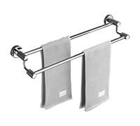NAKEAH Stainless Steel Double Towel Bar Rail 60cm 100cm 120cm Wall Mounted Towel Rack Holder for Bathroom Kitchen Screws Mounting Polished Finish (Size : 100cm)