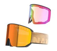NAKED Optics Nova, occhiali da sci da uomo, da sci, da donna, da snowboard, da sci con lenti intercambiabili opzionali, occhiali da sci (Contour + con vetro maltempo)