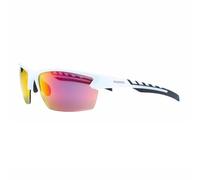 NAKED Optics Sports Sunglasses (Halfframe White/Lens Red)
