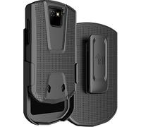 Nakedcellphone Custodia con clip per Unihertz Titan Pocket Phone, Slim Hard Shell Texture Cover e [Rotante/Cricchetto] Cintura Hip Holster Combinazione - Nero
