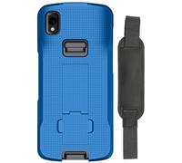 Nakedcellphone - Custodia e cinturino da polso per scanner mobile Zebra TC22 TC27, sottile, rigida, con cavalletto, colore: blu cobalto