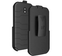 Nakedcellphone Custodia per CAT S42, con clip da cintura, con cavalletto, per Caterpillar CAT S42 (e S42 H+), colore: nero