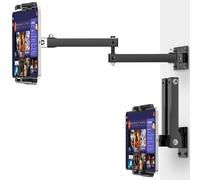 Nakelulu Supporto da Parete per Tablet, in Metallo, Supporto Muro Tablet Lunghezza Estensibile 10-43cm, Supporto Tablet Muro per Tutti i Telefoni Cellulari e Tablets da 4,7 a 13,5 Pollici