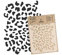 NAKLEO Stencil di Pittura Artigianato, A5 15x21cm Ghepardo Pelle Pantera Leopardo, Fai da te Modelli Plastica e Riutilizzabili, Arte Scrapbooking Geometrico Decorazioni Casa, Pareti Muro Legno Mobili