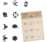 NAKLEO Stencil di Pittura Artigianato, A5 15x21cm Segno Zodiacale Simbolo, Fai da te Modelli Plastica e Riutilizzabili, Arte Scrapbooking Geometrico Decorazioni Casa, Pareti Muro Legno Mobili