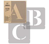 NAKLEO Stencil Alfabeto per Pittura 42 Pezzi Set, 25cm Lettere e Numeri Times Roman Carattere Maiuscola, Stampini Plastica e Riutilizzabile, Fai da te Modello Artigianato, Pareti Muro Legno Tessuto