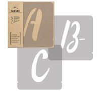 NAKLEO Stencil Alfabeto per Pittura 42 Pezzi Set, 5cm Lettere e Numeri Scrittura Manuale Carattere Maiuscola, Stampini Plastica e Riutilizzabile, Fai da te Modello Artigianato, Pareti Muro Legno