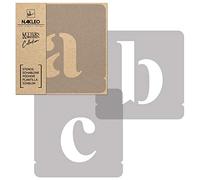 NAKLEO Stencil Alfabeto per Pittura 42 Pezzi Set, 5cm Lettere e Numeri Times Roman Carattere Piccolo, Stampini Plastica e Riutilizzabile, Modello Artigianato Fai da te, Pareti Muro Legno Tessuto