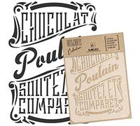 NAKLEO Stencil di Pittura Artigianato, A3 30x42cm Cioccolato Scrittura Iscrizione, Fai da te Modelli Plastica e Riutilizzabili, Arte Scrapbooking Geometrico Decorazioni Casa, Pareti Muro Legno Mobili