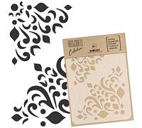 NAKLEO Stencil di Pittura Artigianato, A3 30x42cm Mandala Angolo Ornamento, Fai da te Modelli Plastica e Riutilizzabili, Arte Scrapbooking Geometrico Decorazioni Casa, Pareti Muro Legno Mobili