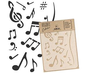 NAKLEO Stencil di Pittura Artigianato, A3 30x42cm Note Musicali Alti, Fai da te Modelli Plastica e Riutilizzabili, Arte Scrapbooking Geometrico Decorazioni Casa, Pareti Muro Legno Mobili