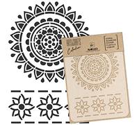 NAKLEO Stencil di Pittura Artigianato, A3 30x42cm Orientale Mandala Ornamento, Fai da te Modelli Plastica e Riutilizzabili, Arte Scrapbooking Geometrico Decorazioni Casa, Pareti Muro Legno Mobili