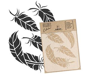 NAKLEO Stencil di Pittura Artigianato, A3 30x42cm Piume Uccello Ali, Fai da te Modelli Plastica e Riutilizzabili, Arte Scrapbooking Geometrico Decorazioni Casa, Pareti Muro Legno Mobili