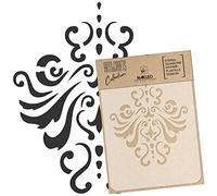 NAKLEO Stencil di Pittura Artigianato, A5 15x21cm Damasco Ornamento Classico, Fai da te Modelli Plastica e Riutilizzabili, Arte Scrapbooking Geometrico Decorazioni Casa, Pareti Muro Legno Mobili