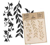 NAKLEO Stencil di Pittura Artigianato, A5 15x21cm Foglie Mini Bordo, Fai da te Modelli Plastica e Riutilizzabili, Arte Scrapbooking Geometrico Decorazioni Casa, Pareti Muro Legno Mobili