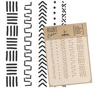 NAKLEO Stencil di Pittura Artigianato, A5 15x21cm Panno Di Fango Africano Boho, Fai da te Modelli Plastica e Riutilizzabili, Arte Scrapbooking Geometrico Decorazioni Casa, Pareti Muro Legno Mobili