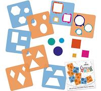 NAKLEO Stencil di Pittura per Bambini, 8 Pezzi 15x15cm Figure Geometriche, Modelli Plastica e Riutilizzabili di Disegno Creativo, Sagome DIY Decorazione Arte e Artigianato, Carta Muro Legno Tessuto