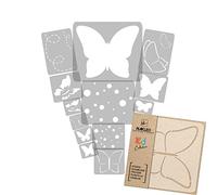 NAKLEO Stencil di Pittura per Bambini, Set di 14 Pezzi da 9x12 a 23x34cm Farfalla Prato Spinnaker, Modelli Plastica e Riutilizzabili di Stanza Decorazione, Sagome DIY Fai-da-te, Mobili Muro Legno