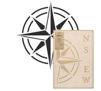 NAKLEO Stencil Geometrico per Pittura Diametro 91cm-L, Bussola Vento Rosa Modello per Pareti Grandi Dimensioni, Plastica e Riutilizzabile Fai Da Te Artigianato, Muro Legno Tessuto Mobili