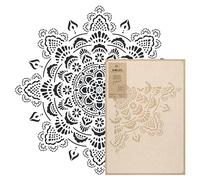 NAKLEO Stencil Mandala per Pittura Diametro 100cm-XL, Boho Modello per Pareti Grandi Dimensioni, Plastica e Riutilizzabile Fai Da Te Artigianato, Muro Legno Tessuto Mobili