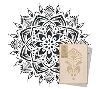 NAKLEO Stencil Mandala per Pittura Diametro 206cm-XXL, Fiori Modello per Pareti Grandi Dimensioni, Plastica e Riutilizzabile Fai Da Te Artigianato, Muro Legno Tessuto Mobili