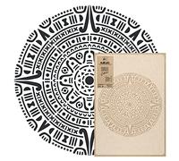 NAKLEO Stencil Mandala per Pittura Diametro 39cm-S, Azteco Ornamento Modello per Pareti Grandi Dimensioni, Plastica e Riutilizzabile Fai Da Te Artigianato, Muro Legno Tessuto Mobili