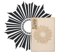 NAKLEO Stencil Mandala per Pittura Diametro 39cm-S, Cerchio Soleggiato Geometrico Modello per Pareti Grandi Dimensioni, Plastica e Riutilizzabile Fai Da Te Artigianato, Muro Legno Tessuto Mobili