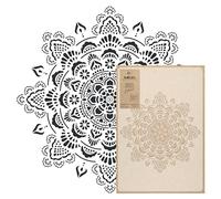 NAKLEO Stencil Mandala per Pittura Diametro 56cm, Boho Modello per Pareti Grandi Dimensioni, Plastica e Riutilizzabile Fai Da Te Artigianato, Muro Legno Tessuto Mobili