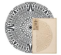 NAKLEO Stencil Mandala per Pittura Diametro 59cm-M, Azteco Ornamento Modello per Pareti Grandi Dimensioni, Plastica e Riutilizzabile Fai Da Te Artigianato, Muro Legno Tessuto Mobili