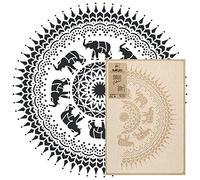 NAKLEO Stencil Mandala per Pittura Diametro 89cm-L, Elefante Simbolo Modello per Pareti Grandi Dimensioni, Plastica e Riutilizzabile Fai Da Te Artigianato, Muro Legno Tessuto Mobili