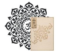 NAKLEO Stencil Mandala per Pittura Diametro 95cm-XL, OM Tibetano Etnico Modello per Pareti Grandi Dimensioni, Plastica e Riutilizzabile Fai Da Te Artigianato, Muro Legno Tessuto Mobili