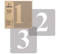 NAKLEO Stencil Numeri per Pittura 12 Pezzi Set, 14cm Cifre e Segni Times Roman Carattere, Stampini Plastica e Riutilizzabile, Modello Artigianato Fai da te, Pareti Muro Legno Tessuto