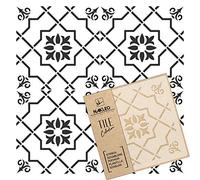 NAKLEO Stencil per Piastrelle per Pittura 10x10cm, Aveleda Spagnolo Floreale Marocchino Moresco, Modello Geometrico Plastica e Riutilizzabile, Fai Da Te Decorazioni Casa, Pavimento Pareti Muro Legno