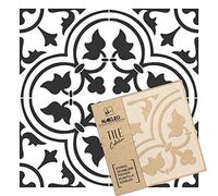 NAKLEO Stencil per Piastrelle per Pittura 10x10cm, Gozo Spagnolo Floreale Marocchino Moresco, Modello Geometrico Plastica e Riutilizzabile, Fai Da Te Decorazioni Casa, Pavimento Pareti Muro Legno