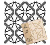 NAKLEO Stencil per Piastrelle per Pittura 10x10cm, Tarragona Classico Romano Retrò, Modello Geometrico Plastica e Riutilizzabile, Fai Da Te Decorazioni Casa, Pavimento Pareti Muro Legno