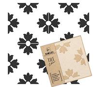 NAKLEO Stencil per Piastrelle per Pittura 10x10cm, Turiz Spagnolo Floreale Marocchino Moresco, Modello Geometrico Plastica e Riutilizzabile, Fai Da Te Decorazioni Casa, Pavimento Pareti Muro Legno