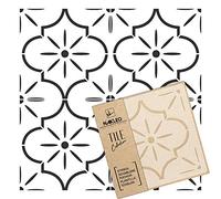 NAKLEO Stencil per Piastrelle per Pittura 15x15cm, Lucca Spagnolo Floreale Marocchino Moresco, Modello Geometrico Plastica e Riutilizzabile, Fai Da Te Decorazioni Casa, Pavimento Pareti Muro Legno