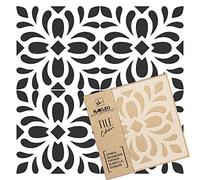 NAKLEO Stencil per Piastrelle per Pittura 15x15cm, Magros Spagnolo Floreale Marocchino Moresco, Modello Geometrico Plastica e Riutilizzabile, Fai Da Te Decorazioni Casa, Pavimento Pareti Muro Legno