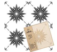 NAKLEO Stencil per Piastrelle per Pittura 20x20cm, Estrella Spagnolo Stella Moresco Marocchino, Modello Geometrico Plastica e Riutilizzabile, Fai Da Te Decorazioni Casa, Pavimento Pareti Muro Legno