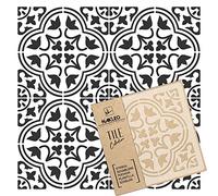 NAKLEO Stencil per Piastrelle per Pittura 20x20cm, Moro Spagnolo Floreale Marocchino Moresco, Modello Geometrico Plastica e Riutilizzabile, Fai Da Te Decorazioni Casa, Pavimento Pareti Muro Legno