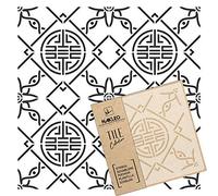 NAKLEO Stencil per Piastrelle per Pittura 25x25cm, Linfen Cinese Yin Yang Cerchio, Modello Geometrico Plastica e Riutilizzabile, Fai Da Te Decorazioni Casa, Pavimento Pareti Muro Legno